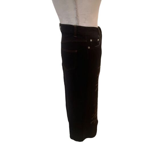 Medane Fashion stretch denim long pencil skirt flocked front design size 26 - Picture 9 of 11